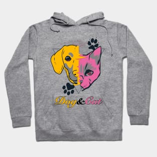 Dog and Cat Pet Drawing Art Hoodie